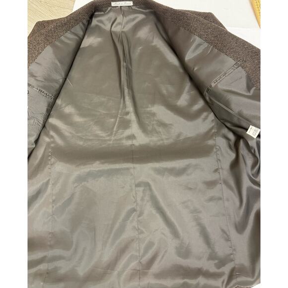 Tom Tailor Men's Sport Coat Jacket Size 44L Cashmere Blend Dark Brown - Picture 8 of 11